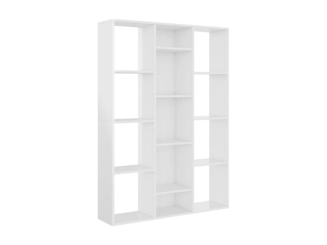 Séparateur de pièce/Bibliothèque blanc brillant Bois ingénierie