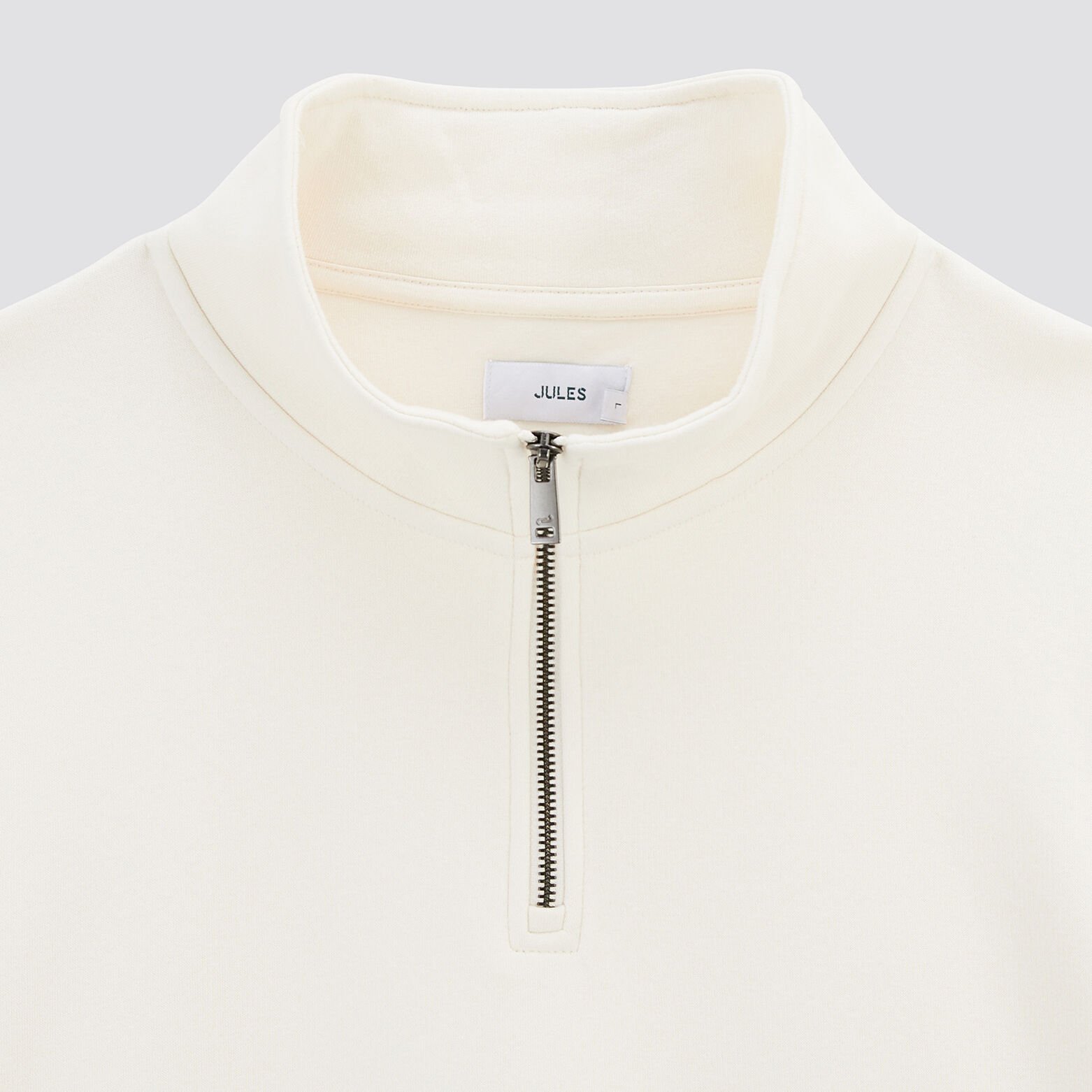 Sweat à col montant zippé Ecru