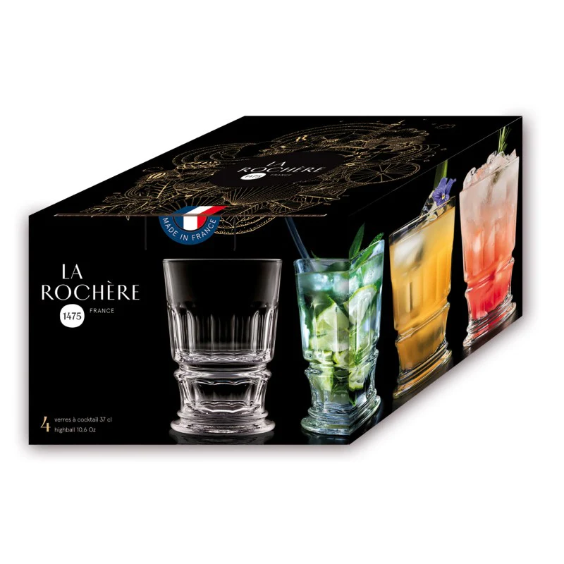 Lot de 4 verres à cocktail, CLUB La Rochère