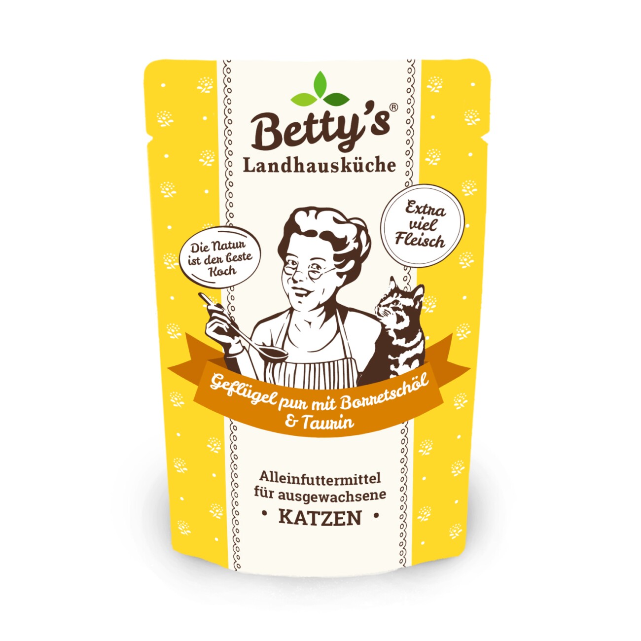 Betty's Landhausküche Frischebeutel Geflügel pur 12 x 100g für Katze