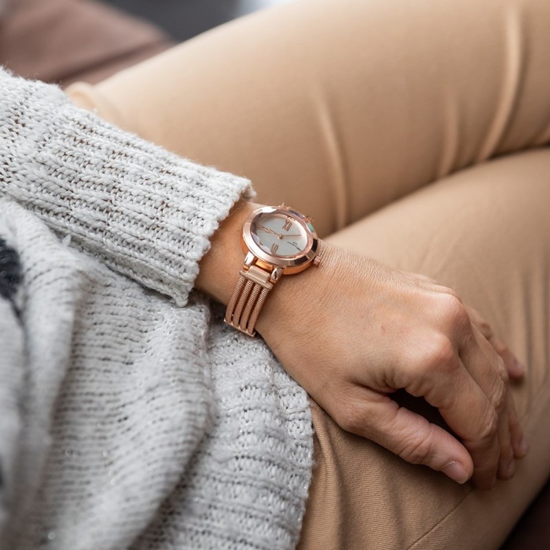 Montre Femme GIORGIO bracelet Acier Rose Métal