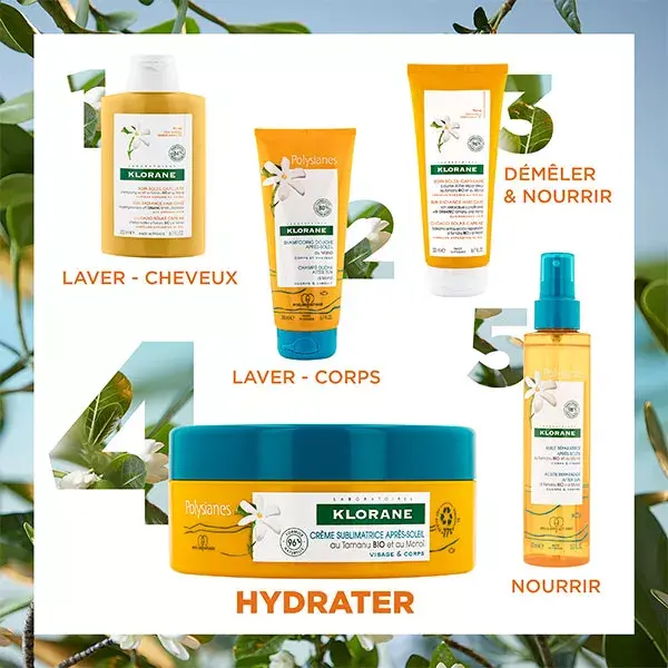 Creme de beleza pós-sol Klorane Monoï & Tamanu para rosto e corpo 200ml