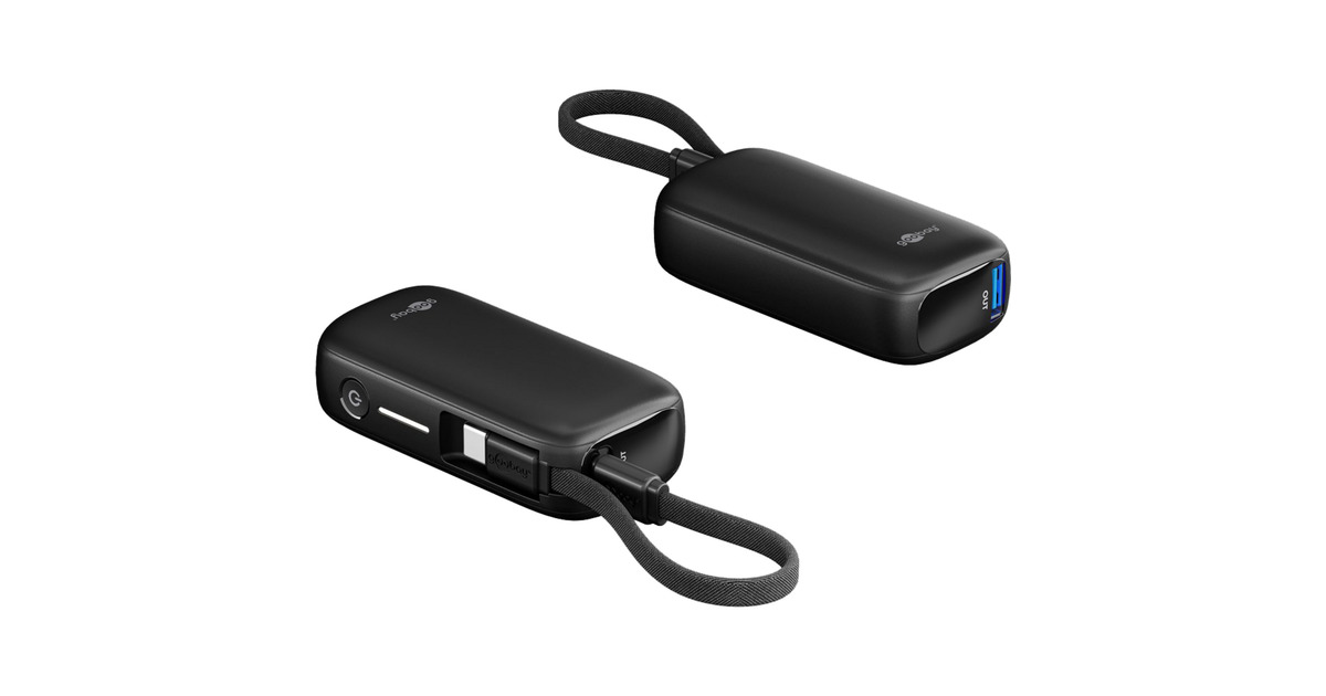 goobayPowerbank 5.000 mAh - 20W  (Zwart, USB-C PD)