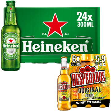 Heineken - Krat en Desperados - Sixpack - 6 x 330ML