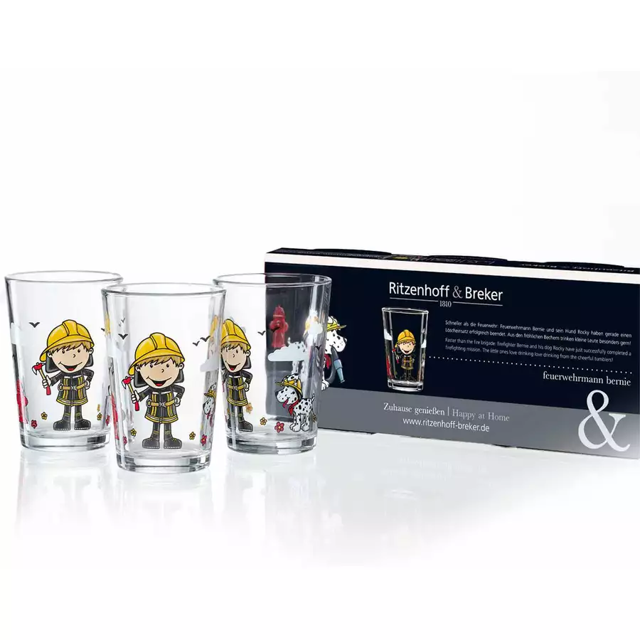 Ritzenhoff & Breker GmbH & Co. KG Kindergläser Feuerwehrmann Bernie 205 ml 24er Set bunt