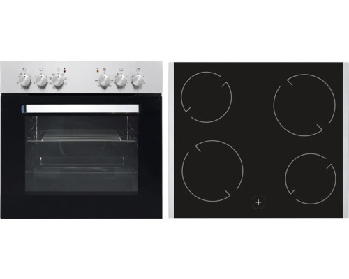 PKM ovenset met glaskeramische kookplaat BIC7-GKIX2, bruikbaar volume 56 l