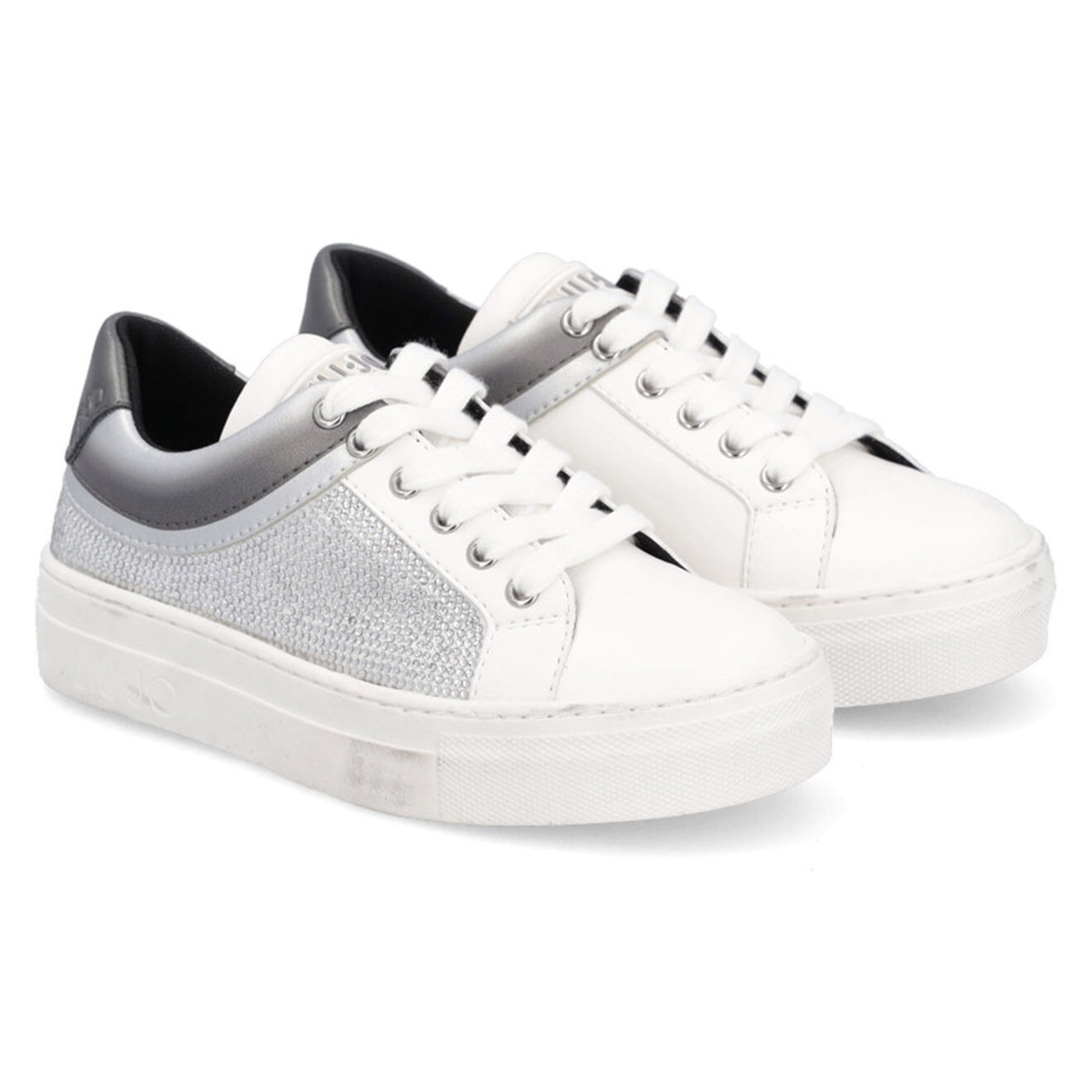 Liu-Jo Sneakers en Cuir Alicia argenté/blanc