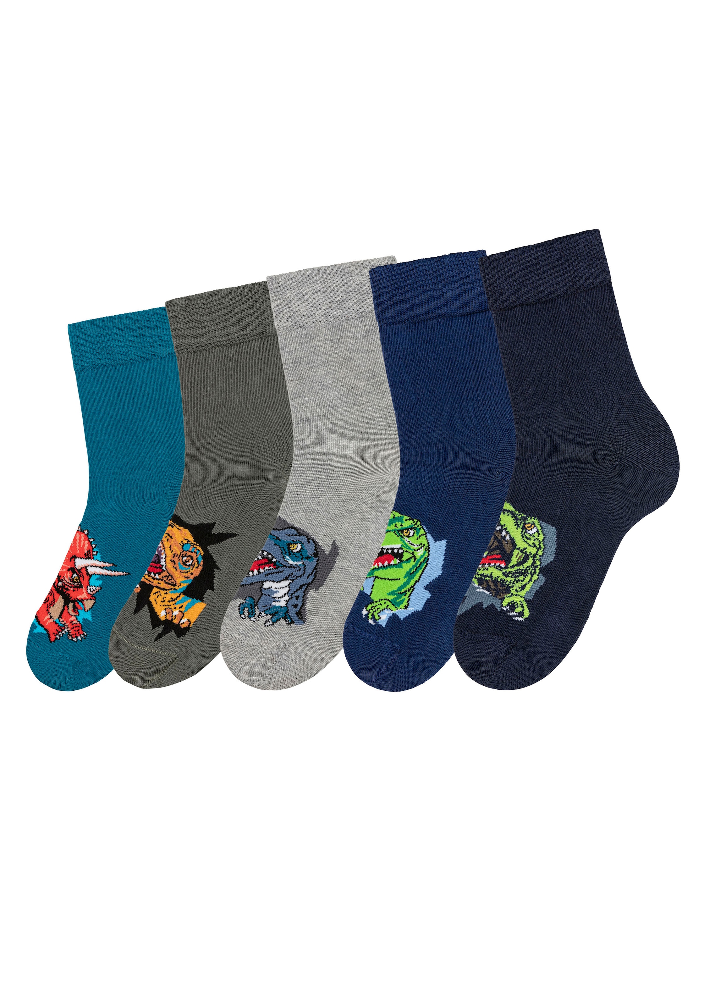 H.I.S Socken Packung, 5 Paar tlg. mit Dinosauriermotiven