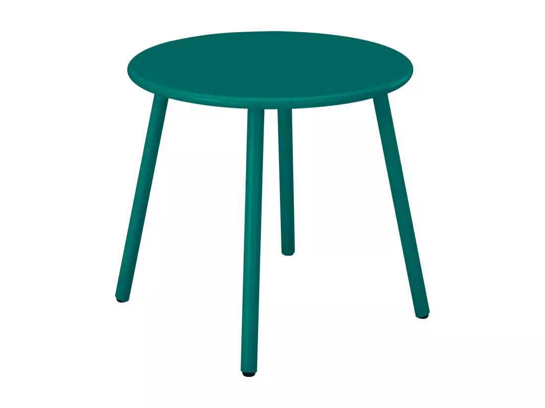 Table d'appoint de jardin en métal ronde - Bleu canard - MIRMANDE de MYLIA