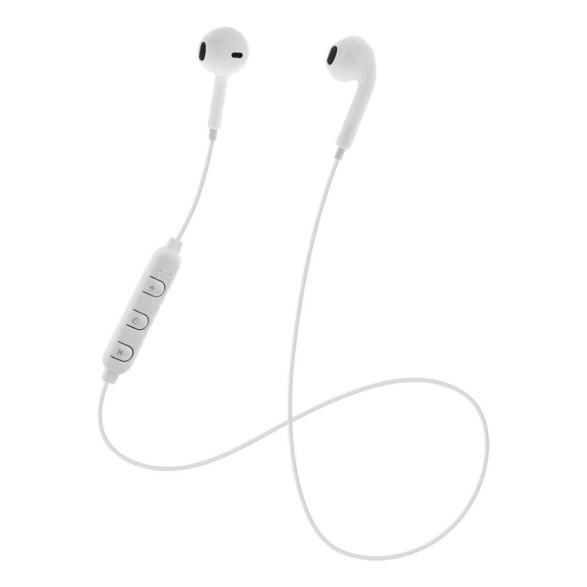 BT100 Semiinear BT headphones mic control buttons, white