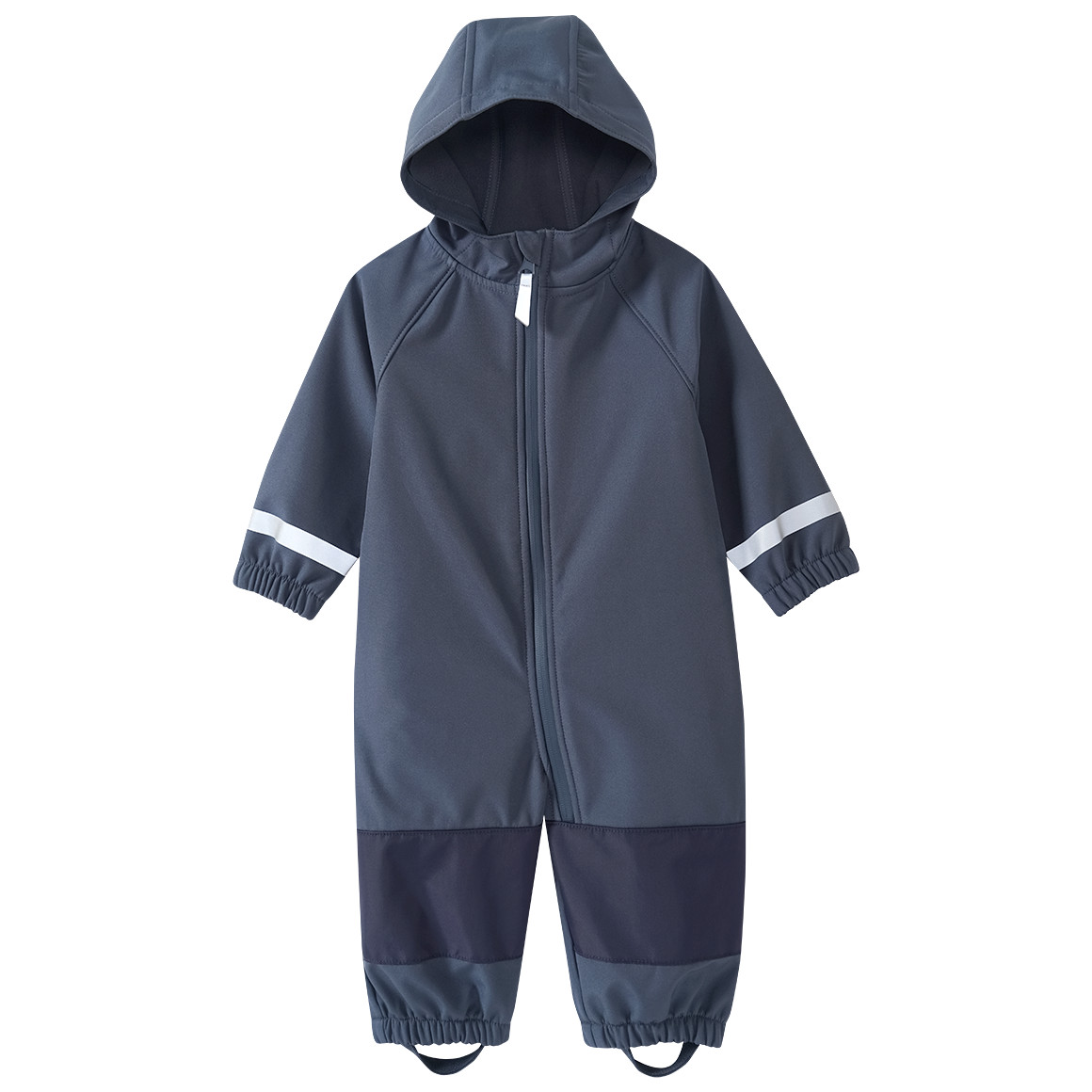 Topomini Baby Softshelloverall mit Kapuze blaugrau