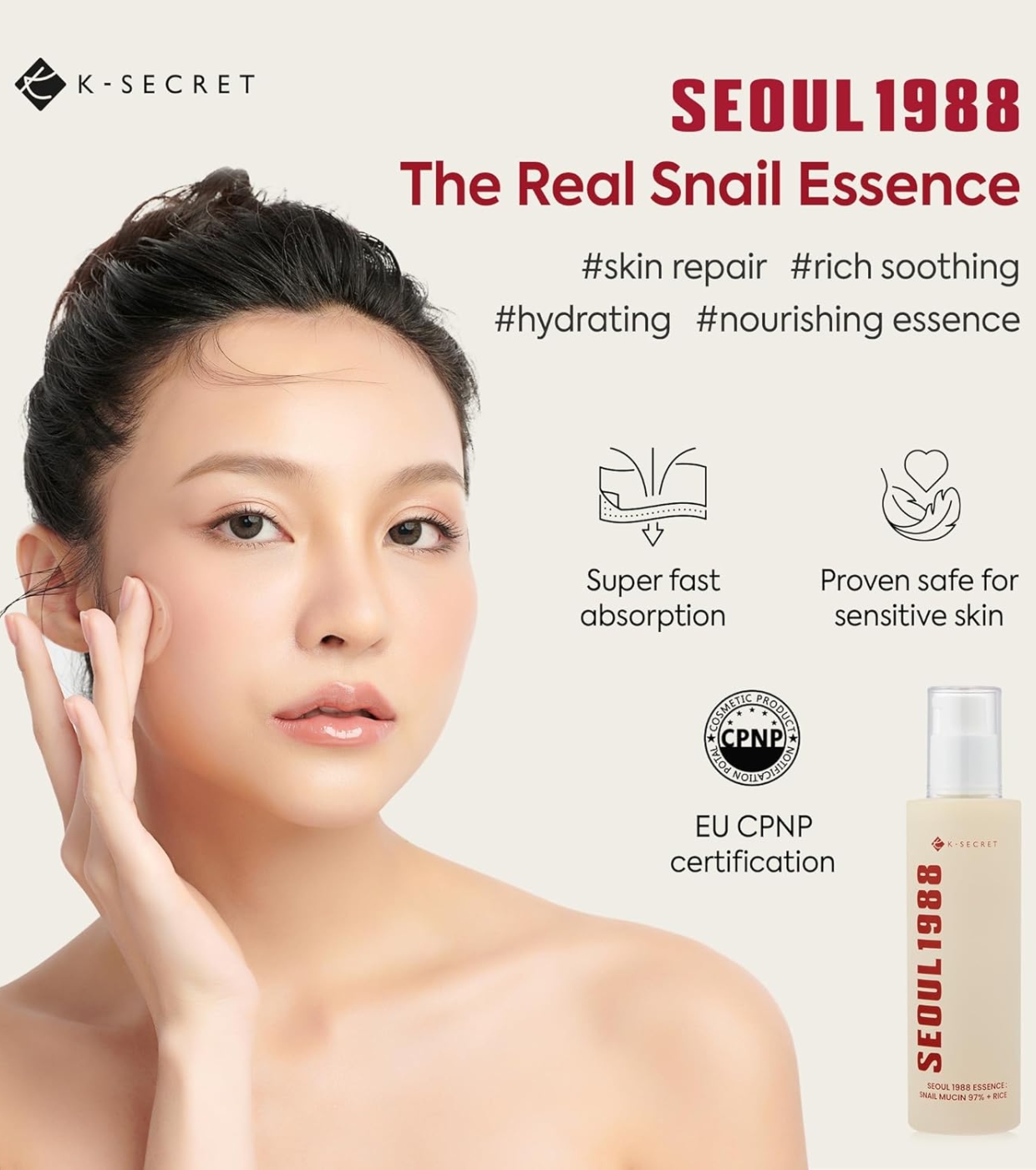 K-Secret - *Seoul 1988* - Essência Snail Mucin 97% + Rice