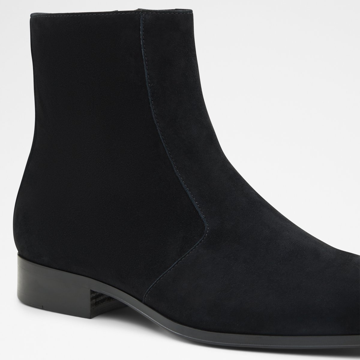 Brahm Black Leather Suede Men Dress boots