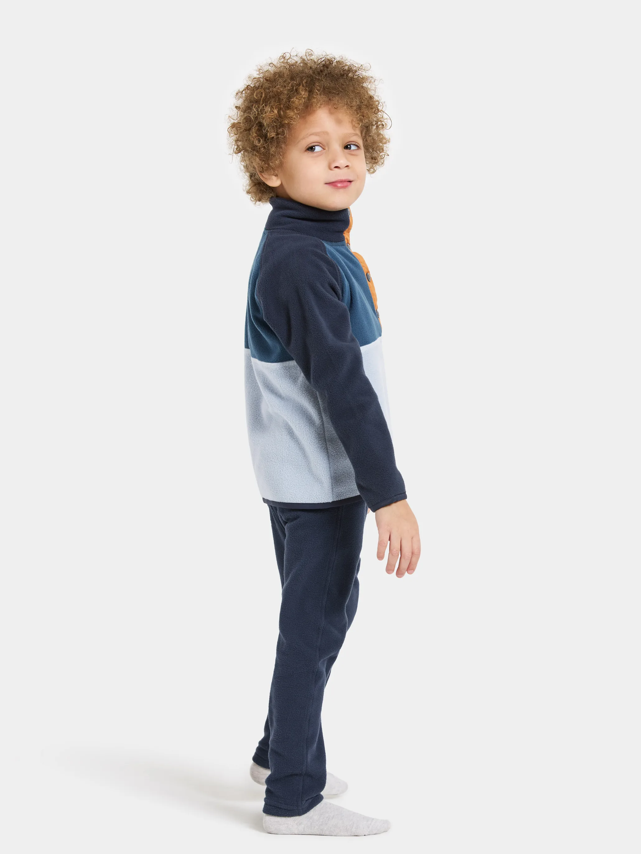 Didriksons Kids' Monte Half Button 4 Cloud Blue