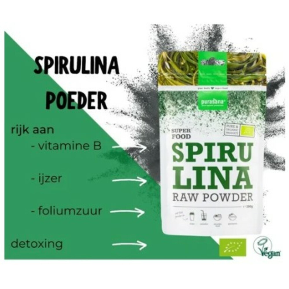 6x Purasana Superfood Spirulina Poeder Bio200 gr