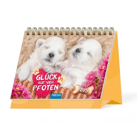 Trötsch Aufstellkalender 2025 Glück auf 4 Pfoten