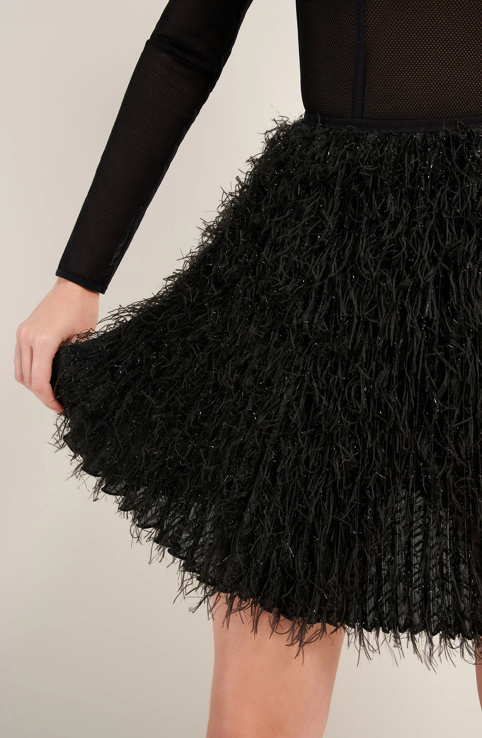 jutta Jupe courte à plumes noires Noir