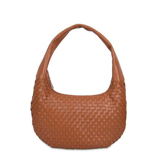 Núnoo Gabi Braided Mountain Small Skuldertaske, Cognac