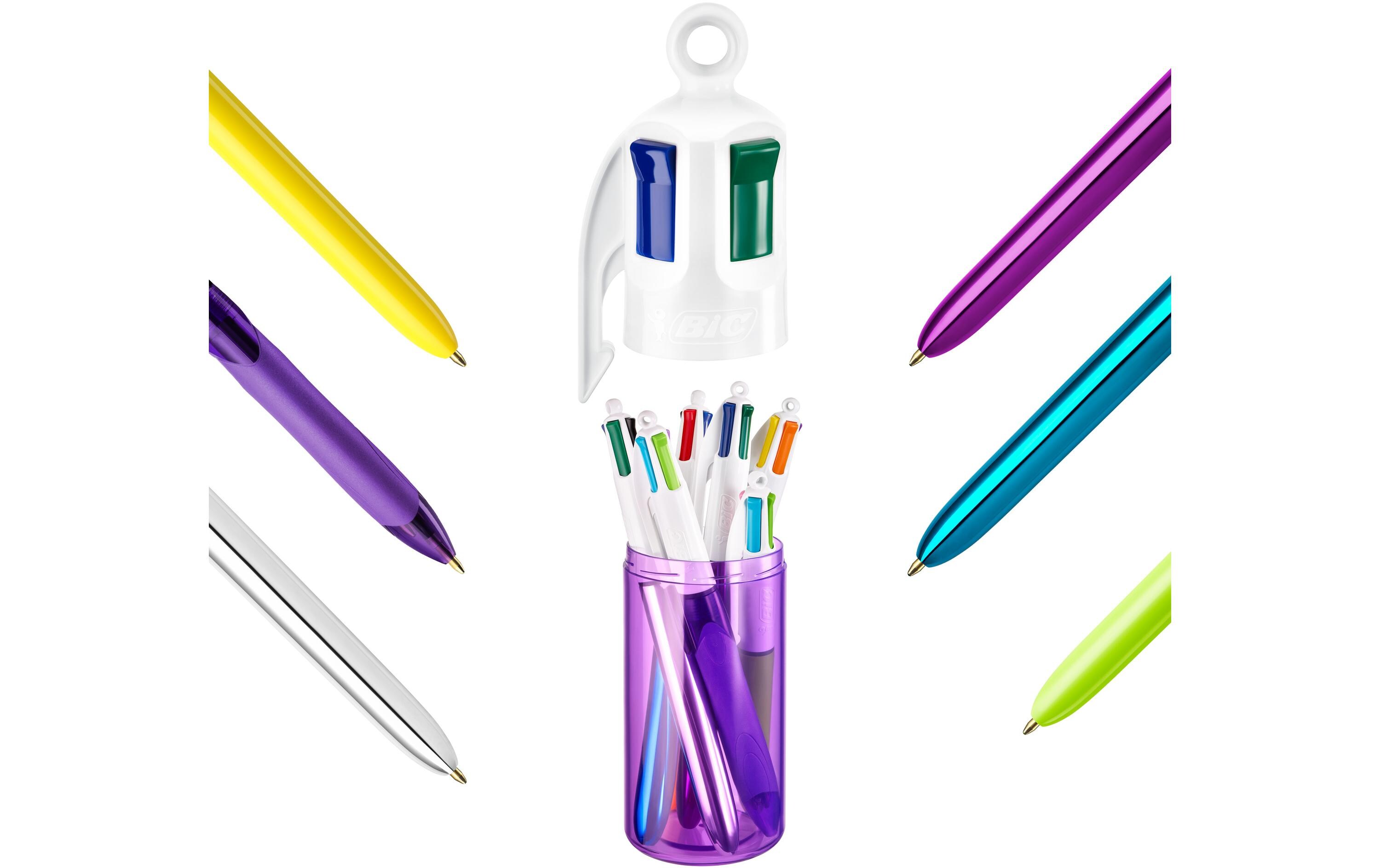 Mehrfarbenkugelschreiber 4 Colours Mega Case 6-teilig4-Farb Druckkugelschreiberset im witzigen Stiftebecher