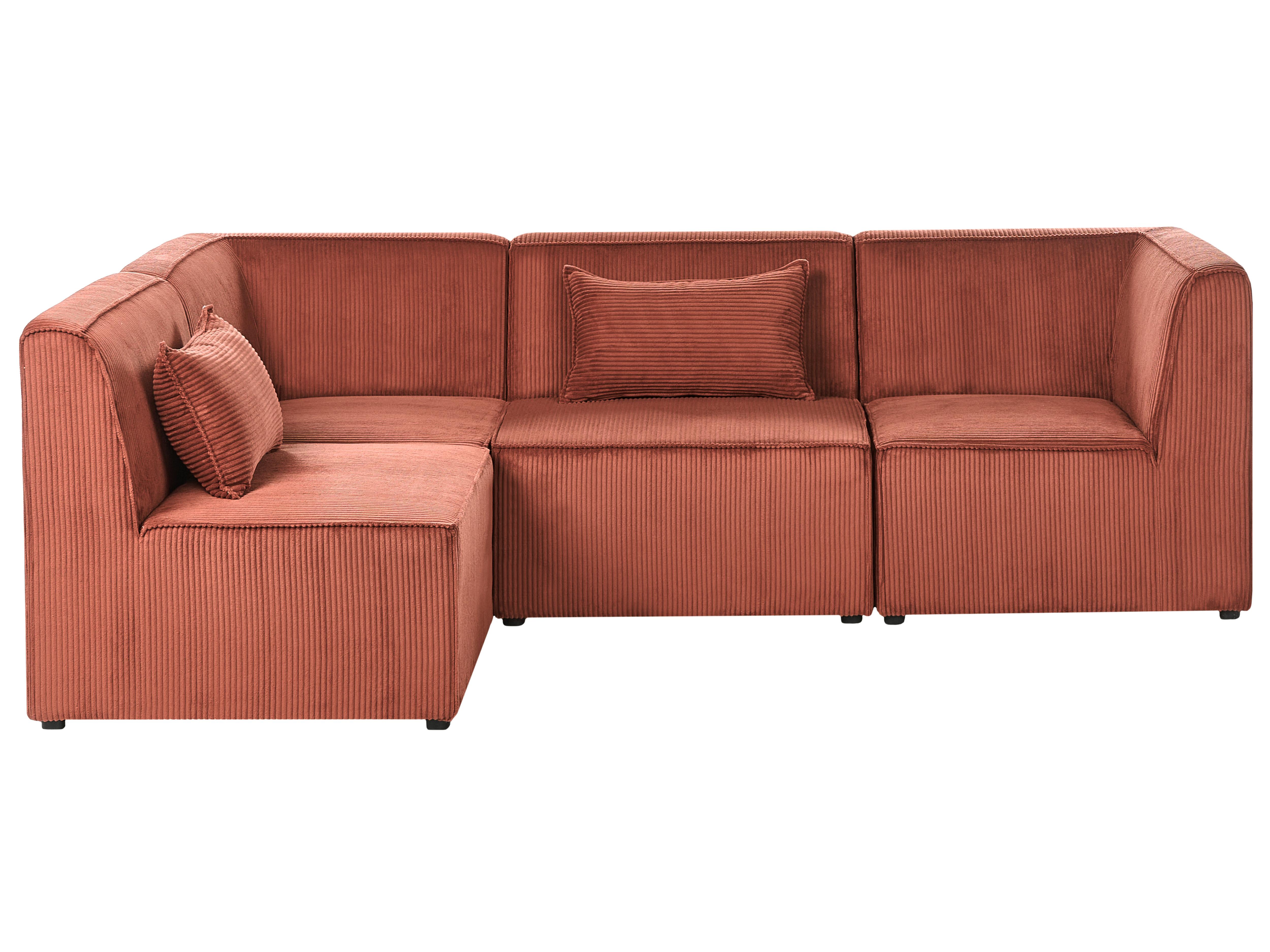 Modulaire hoekbank 4-zits LEMVIG Corduroy Goudbruin rechtszijdig