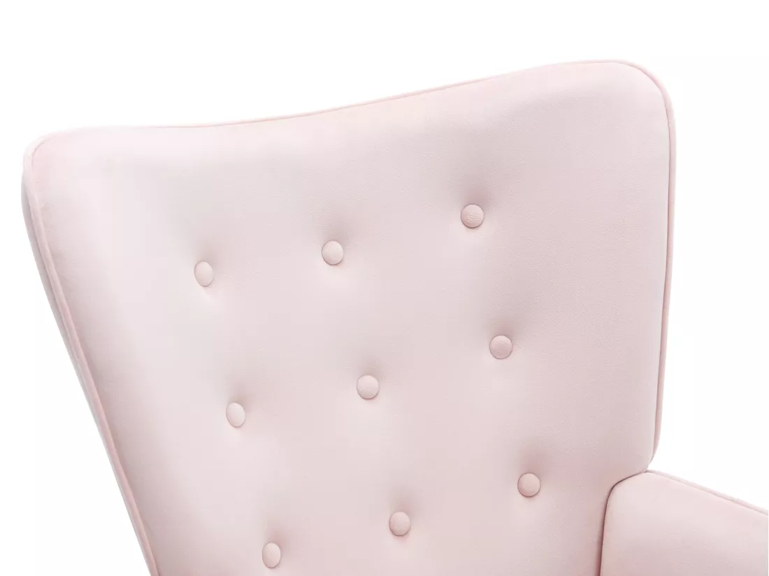 Fauteuil en velours rose VATELY