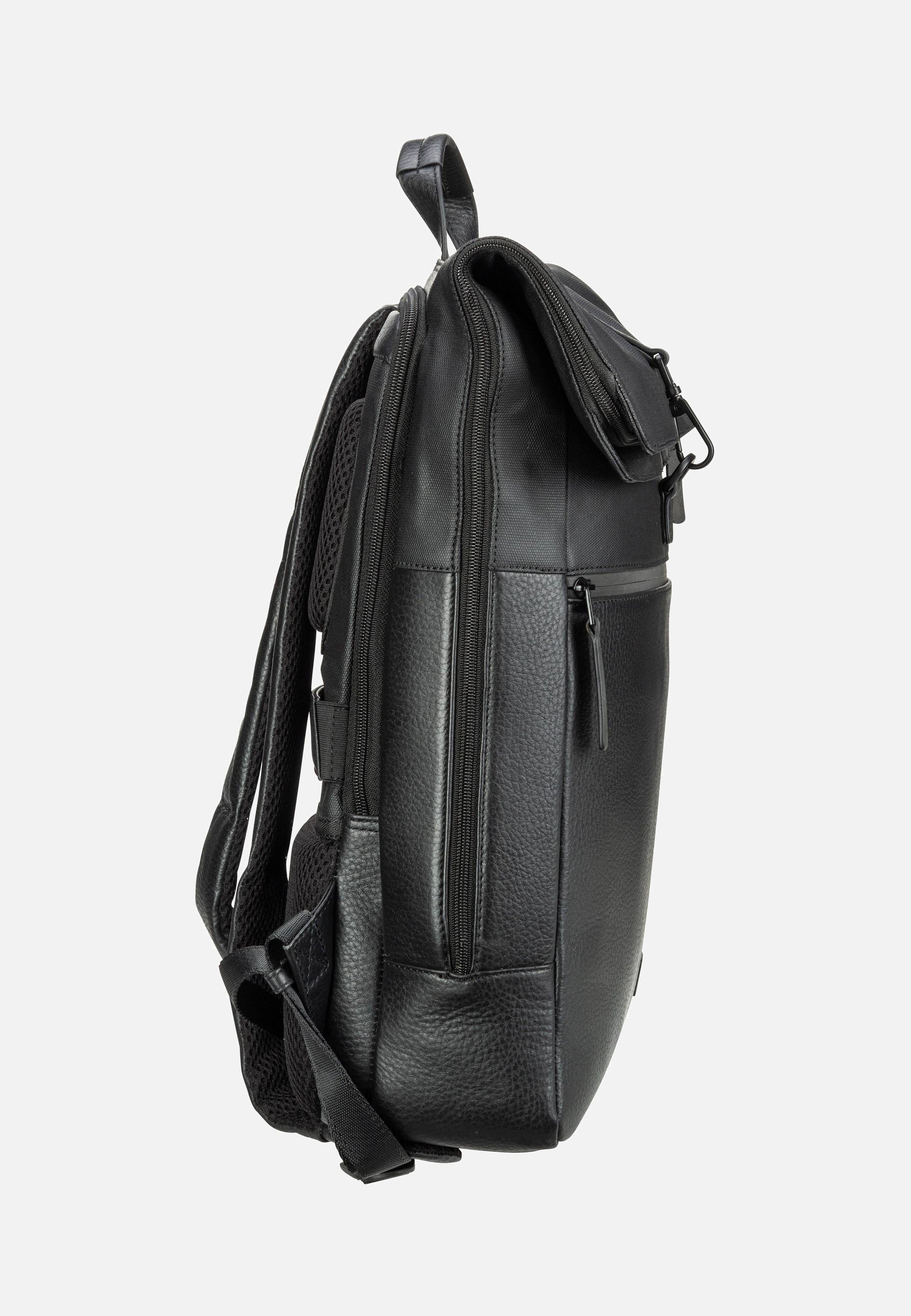 Stockholm Courier Black - Rolltop Rucksack