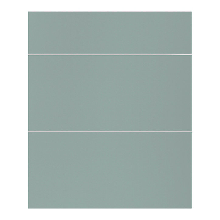 Façade de cuisine 1 tiroir et 2 casseroliers Stevia vert mat l. 60 cm x H. 72 cm GoodHome