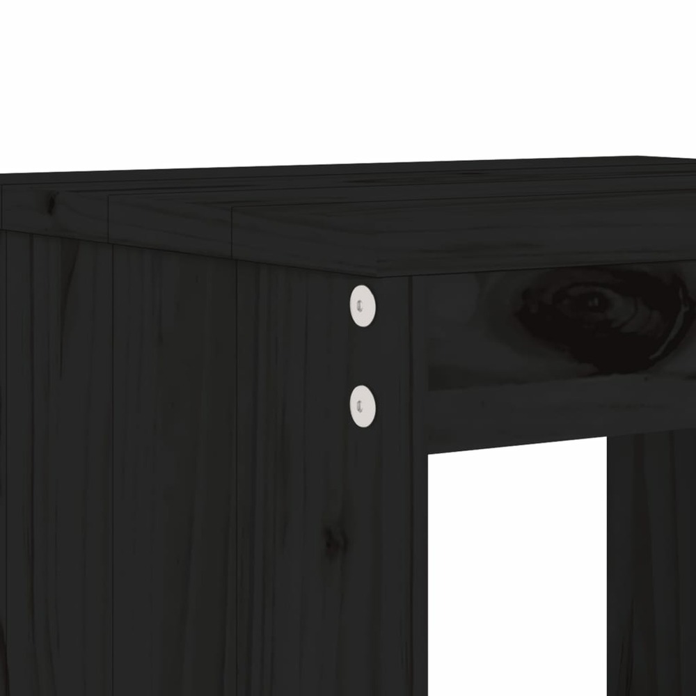 Ensemble de bar de jardin 5 pcs noir bois de pin massif