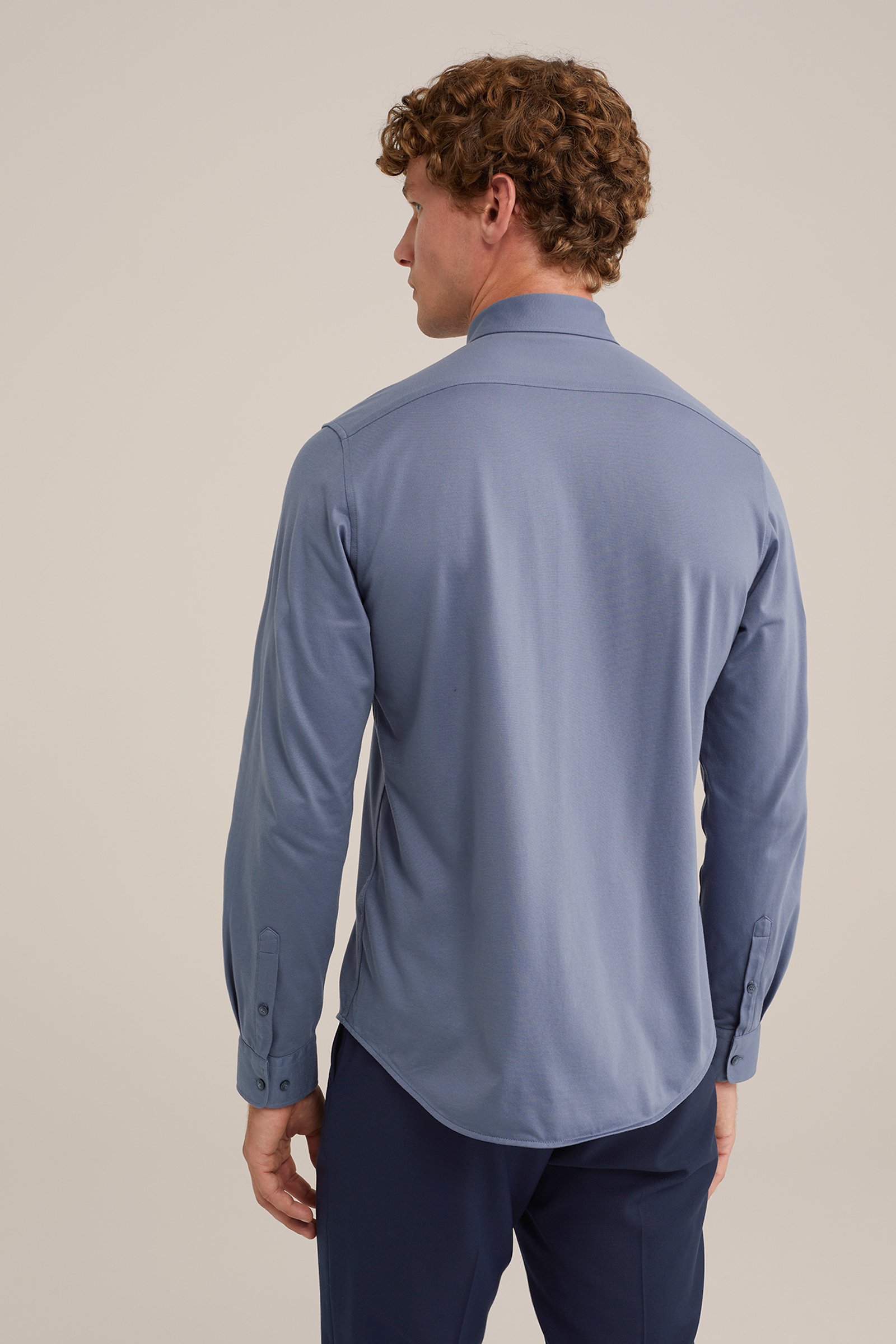 jersey overhemd met stretch WE Fashion Grijsblauw