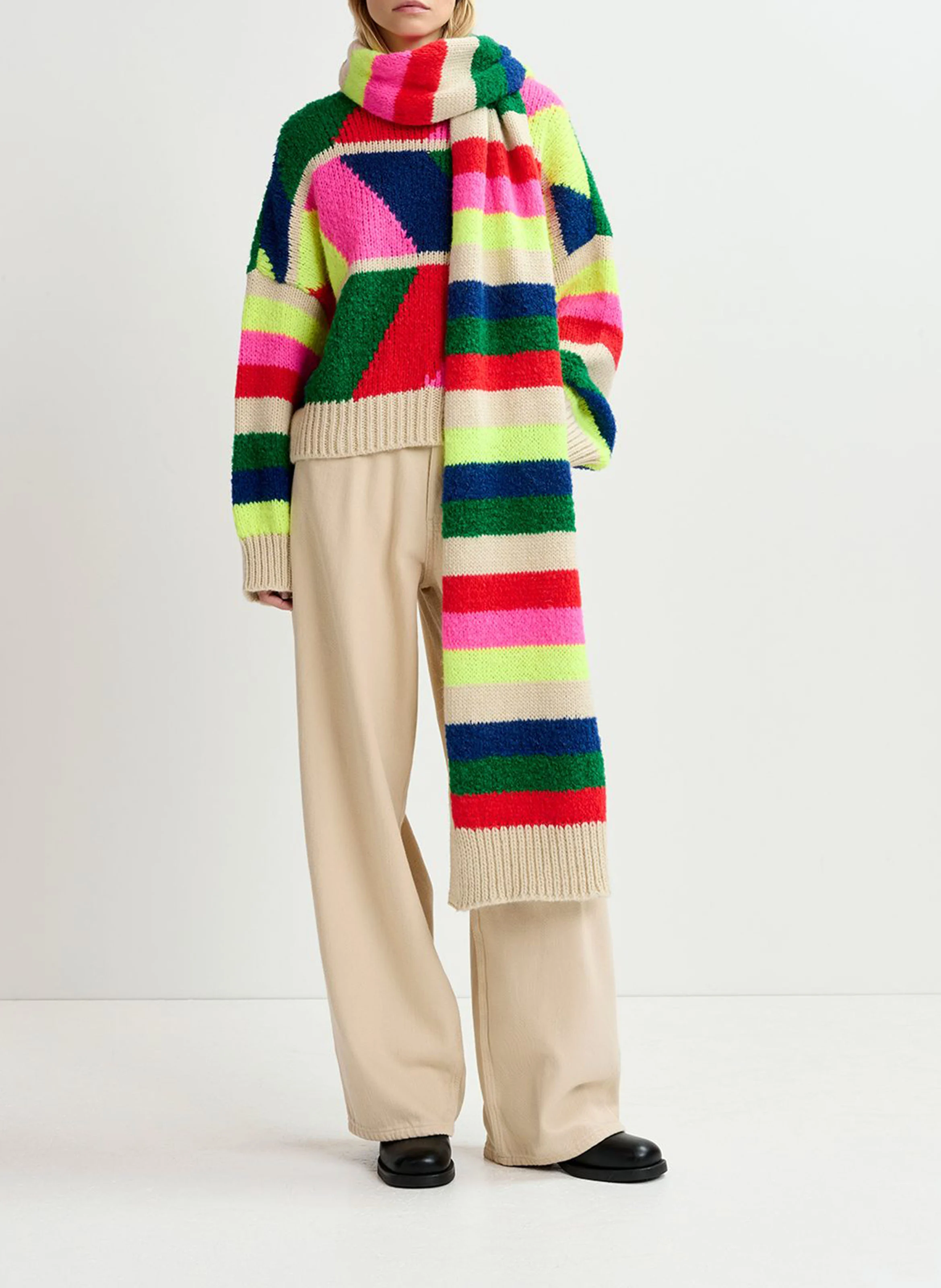 GINORMOUS - Jean large en coton | Blanc
