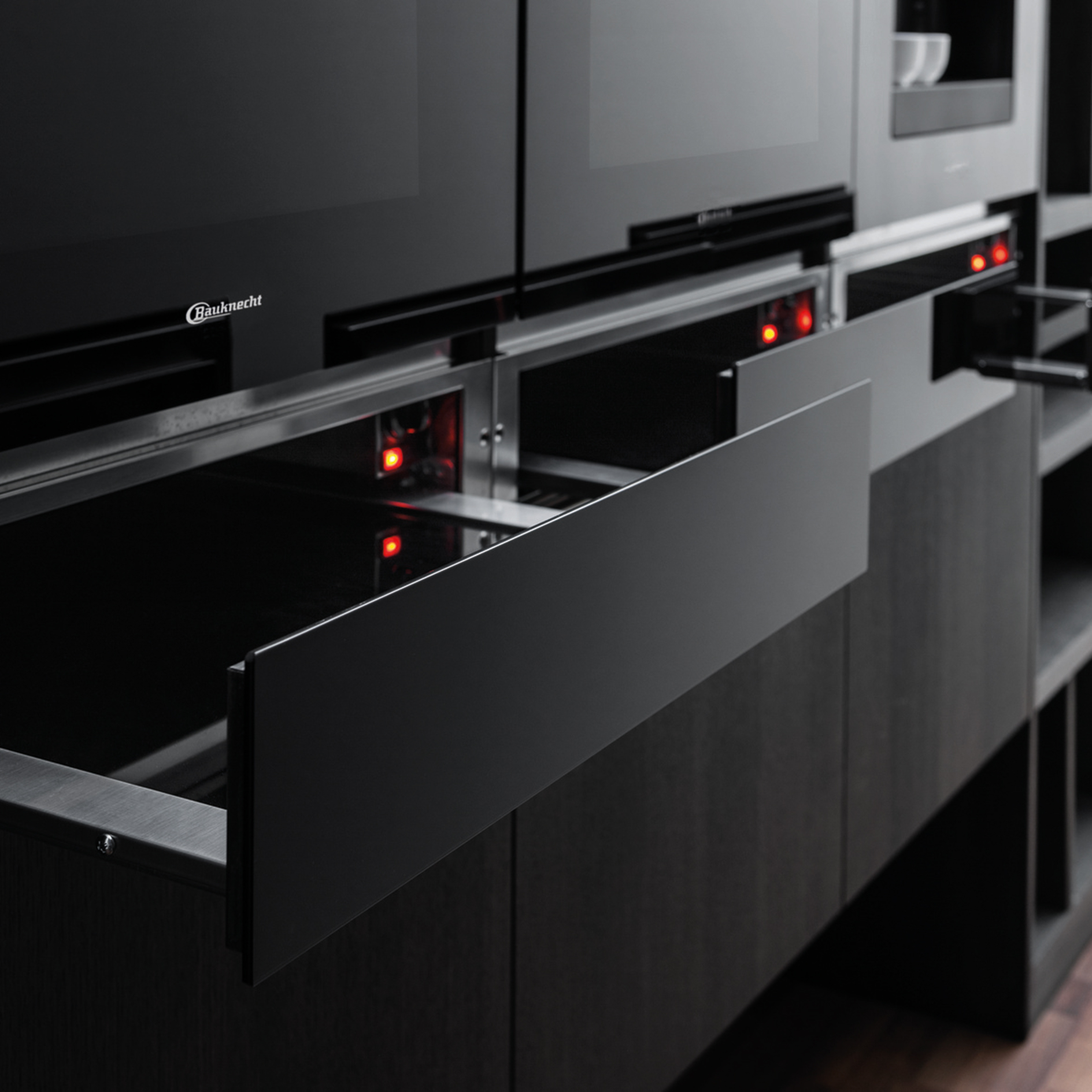BAUKNECHT Wärmeschublade WD 180 SW - Schwarzglas