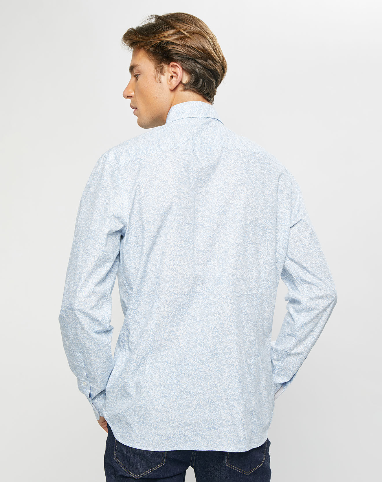 Hackett London Chemise Slim Fit Imprimé en allover bleu clair
