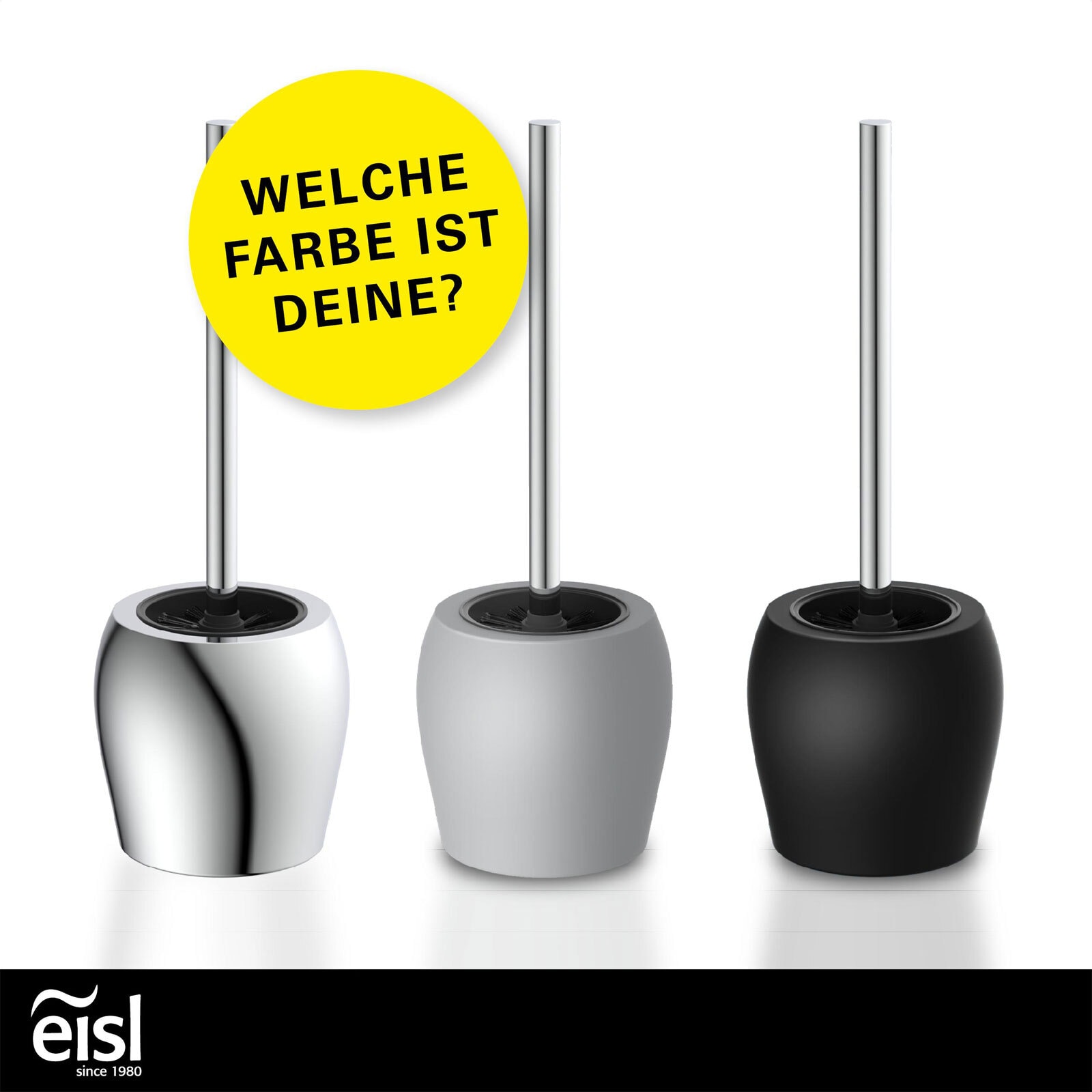 eisl WC-Bürstenhalter schwarz 12x38x12 cm