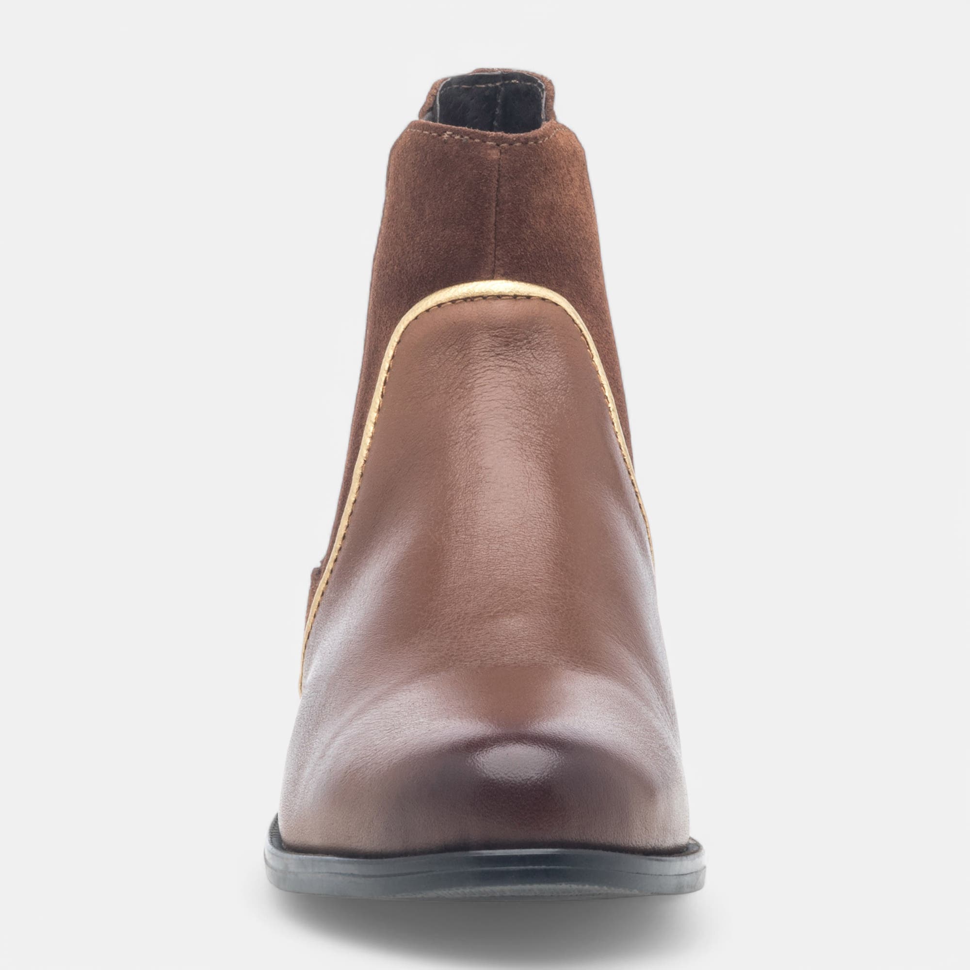 Boots chelsea Femme en cuir cognac