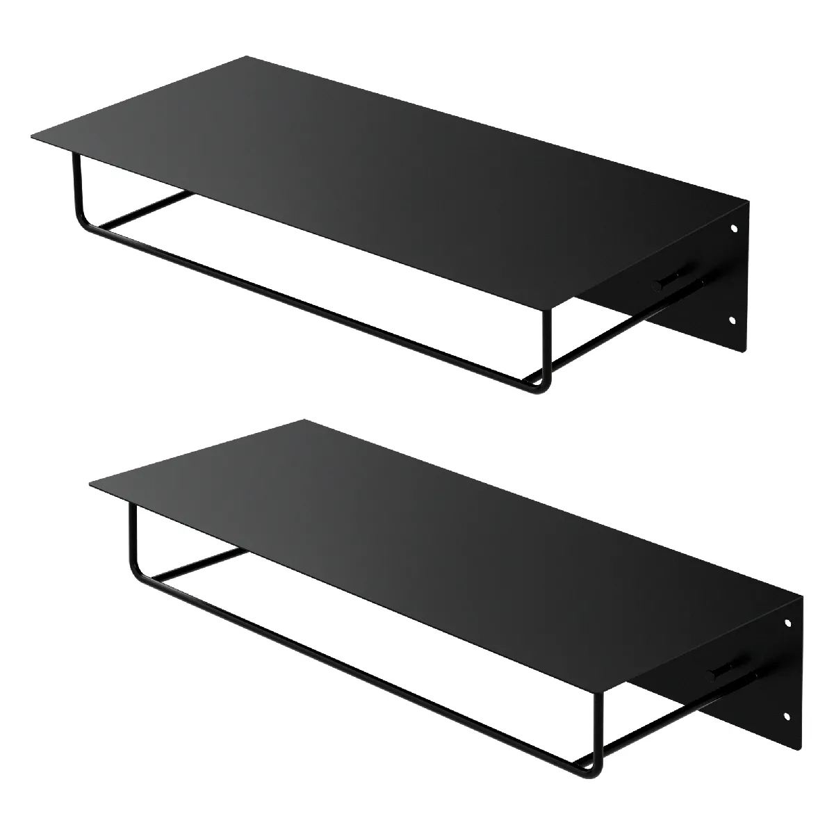 ML-Design Portemanteau Mural - Étagère Métal Noir