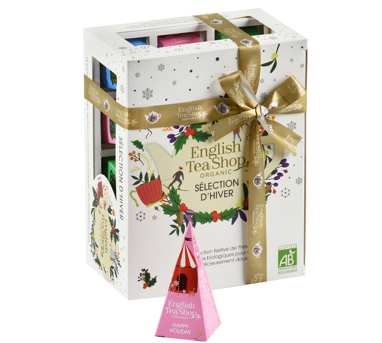 Coffret Vacances d'hiver Blanc -12 sachets pyramides - emballage éco-conçu- ENGLISH TEA SHOP