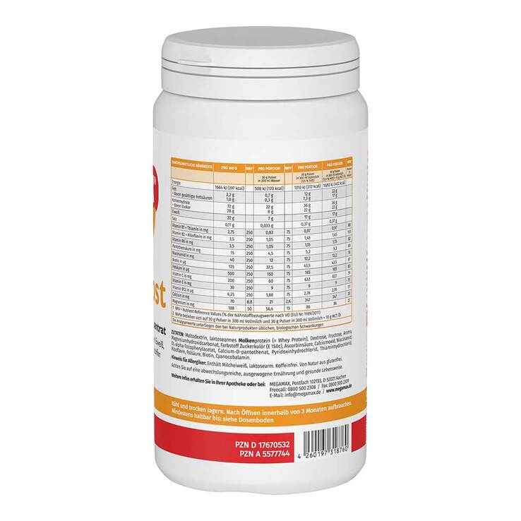 Megamax Aufbaukost Cappuccino Pulver, 500 g
