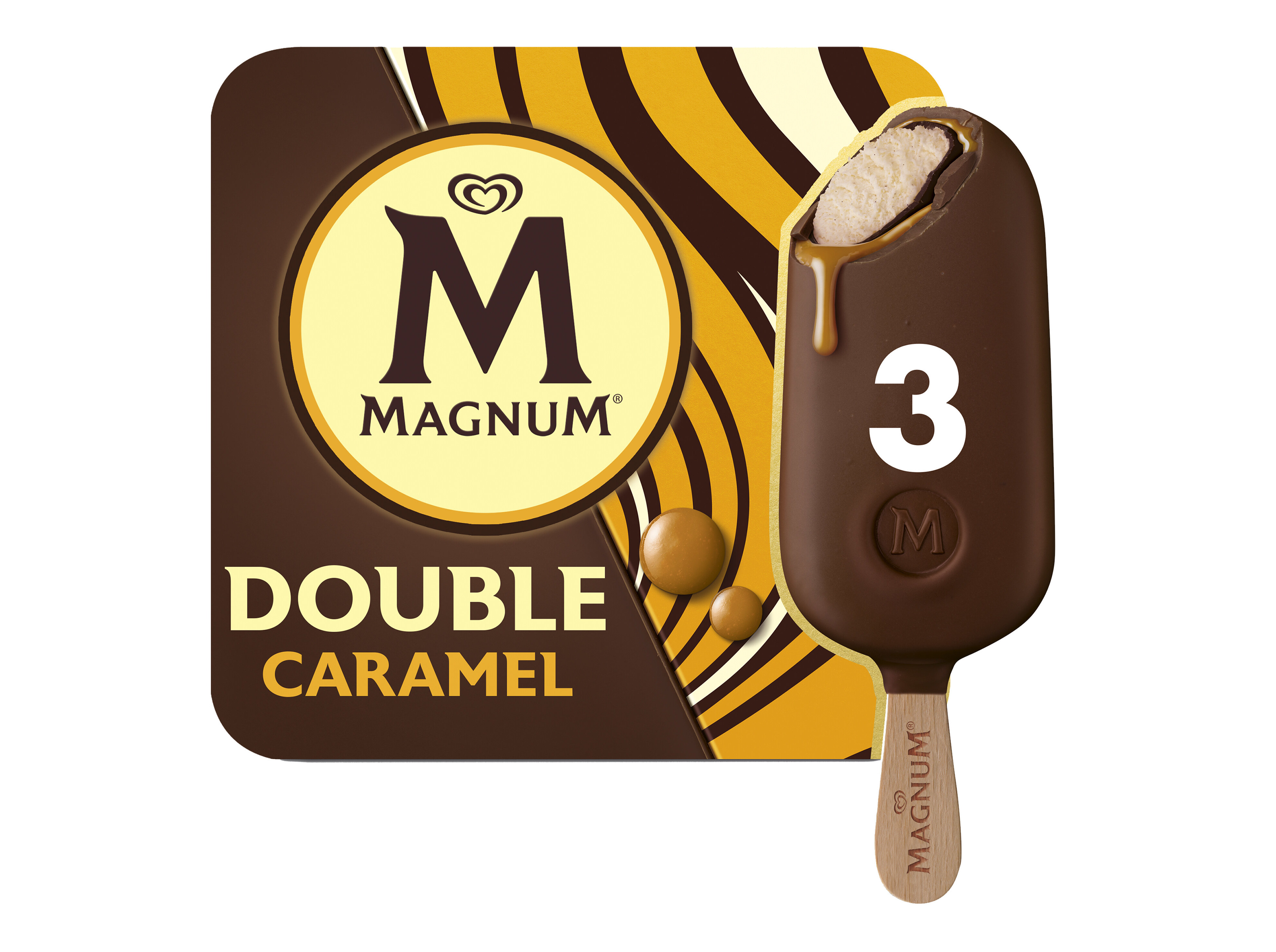 GELADO MAGNUM DOUBLE CARAMELO 3X88ML
