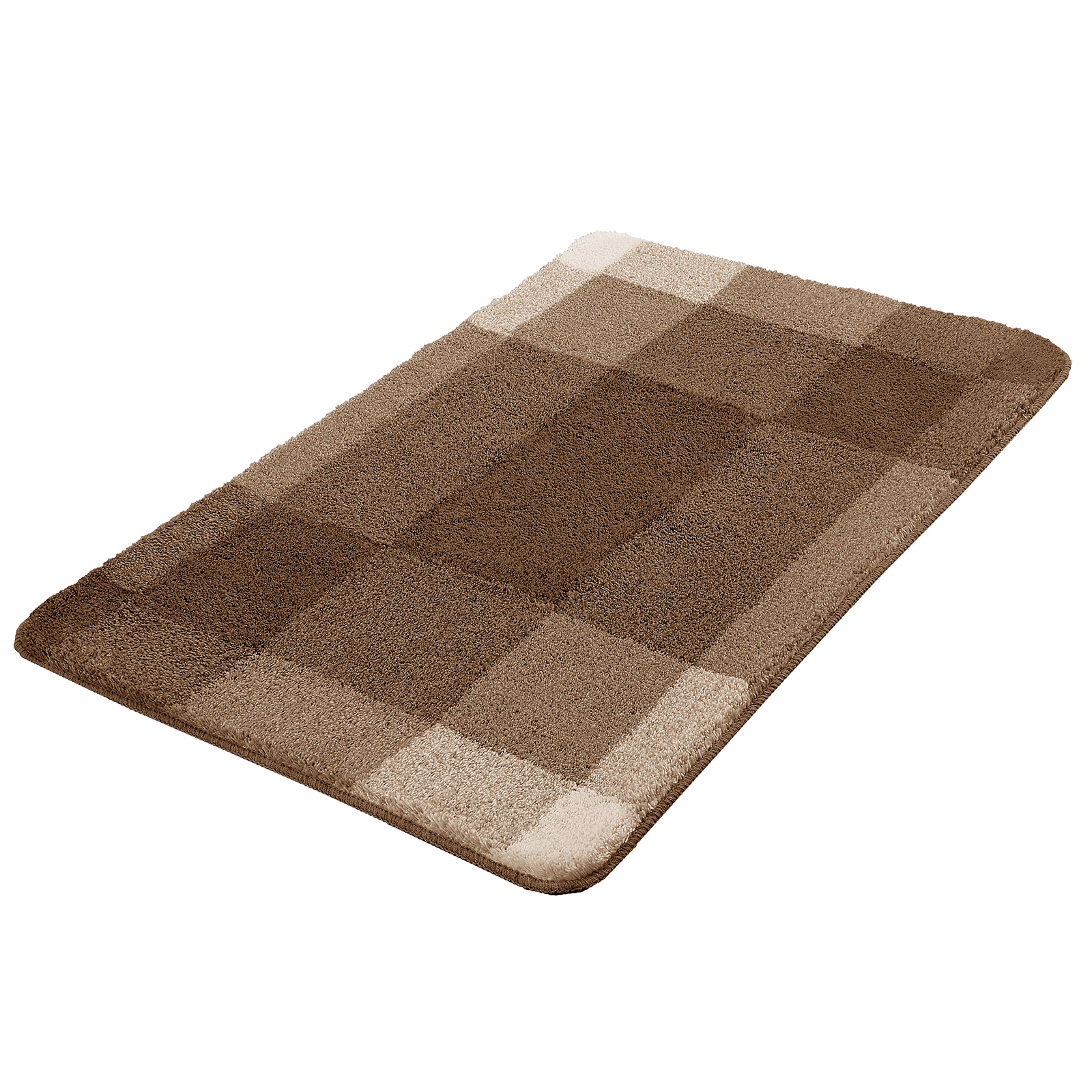 Kleine Wolke Badteppich - taupe - Karomuster - 70x120 cm