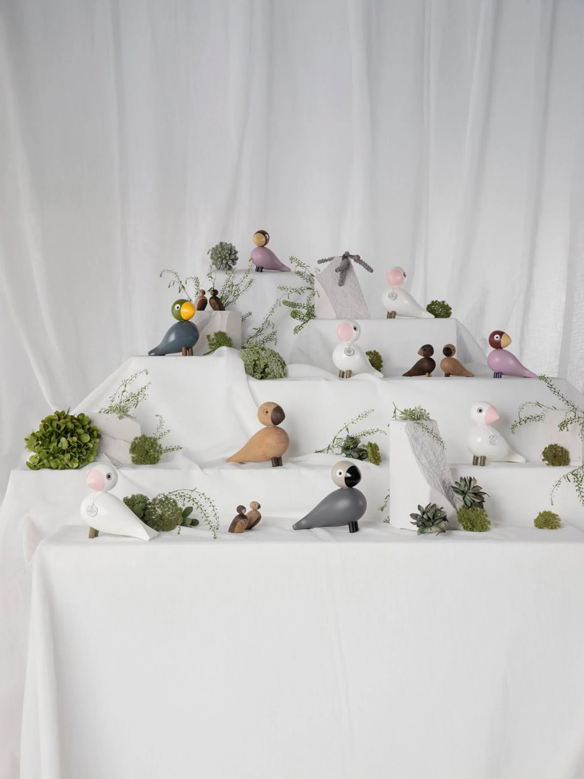 Decoratief object Songbird van beukenhout
