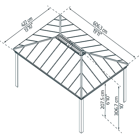 Havepavillon Dallas 4,2x6 meter - antracitgrå