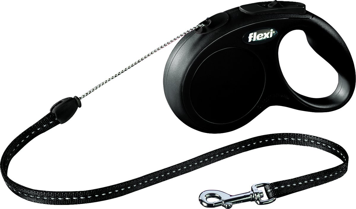 Flexi rollijn classic cord S 8 meter zwart