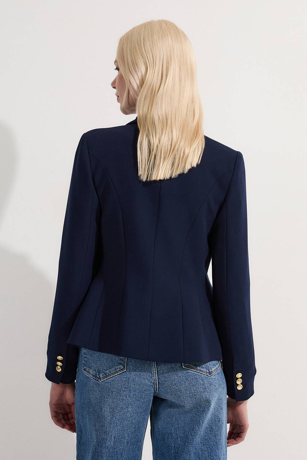 KarenMillen Blazer Militaire Ajusté à Boutons Petite Taille