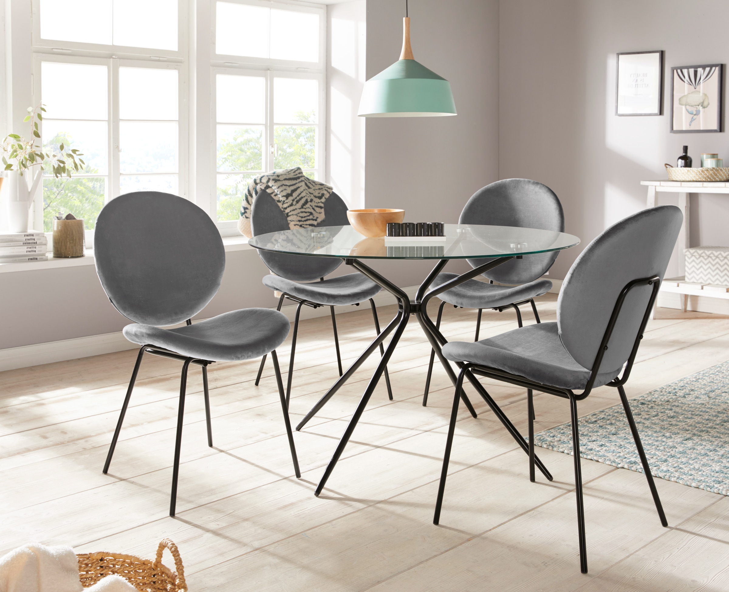 INOSIGN Glastisch »Silvi, TOPSELLER!« Esstisch, Glastisch, OTTOs Choice,  rund, Ø 110 cm, schwarzes Metallgestell