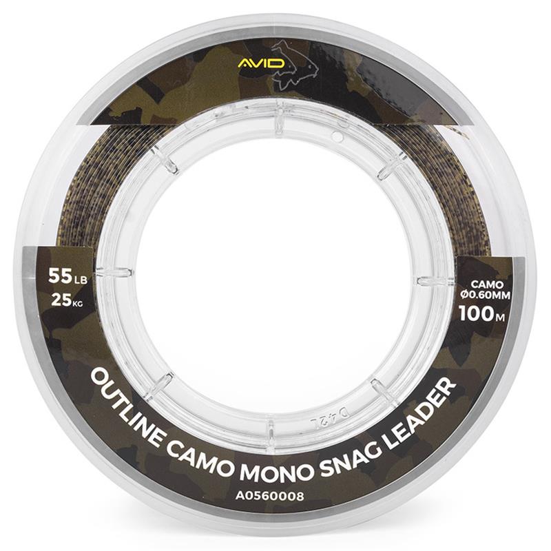 Tete De Ligne Avid Carp Outline Camo Mono Leader - 100M