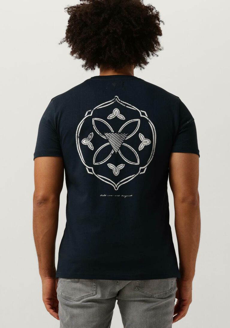 PURE PATH donkerblauwe pure path t-shirt tshirt with front and back print