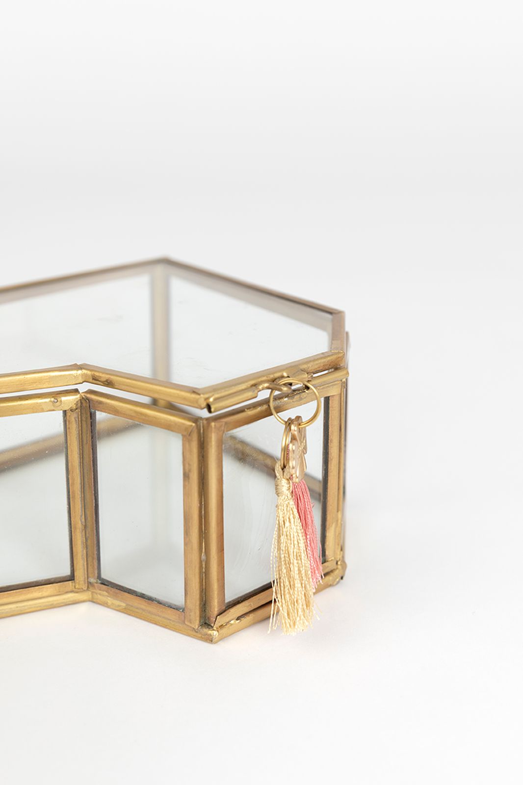 Gouden glazen box hart groot