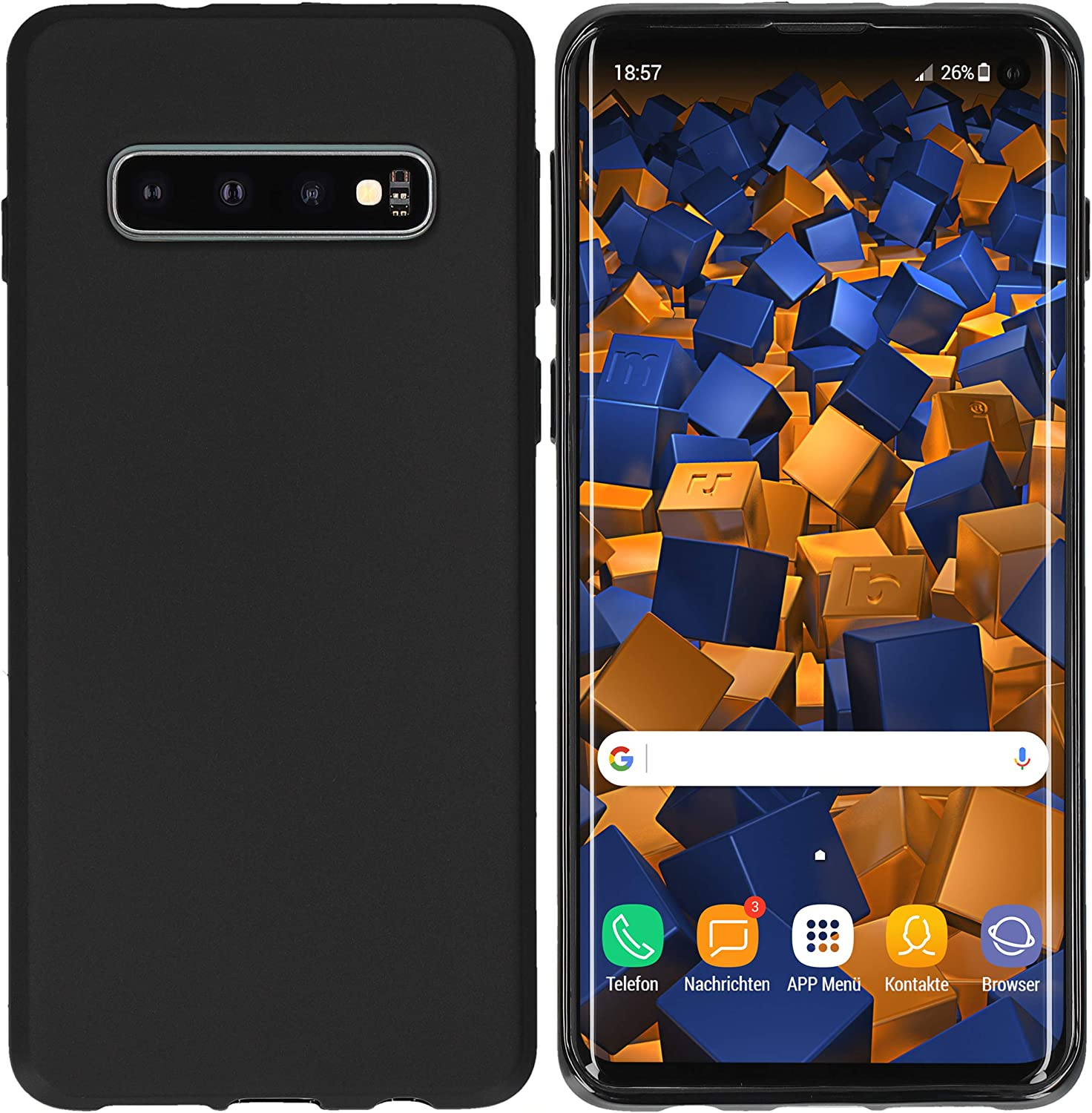 Samsung Galaxy S10 Gummi Case Hülle Matt - Schwarz