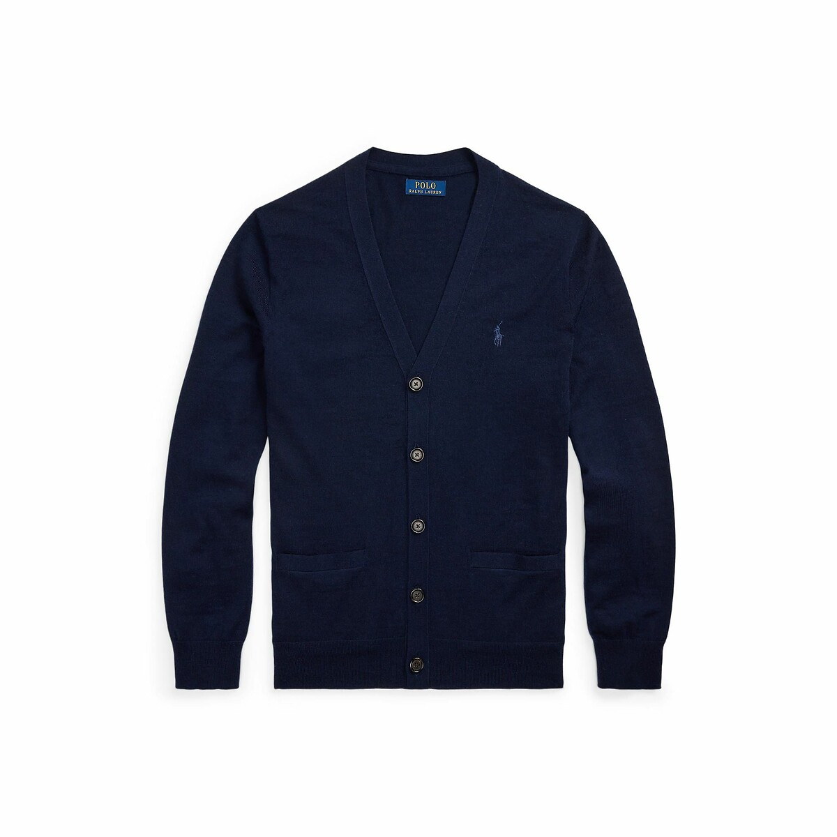 POLO RALPH LAUREN<br>Cardigã de malha com fecho de botões, em lã merino