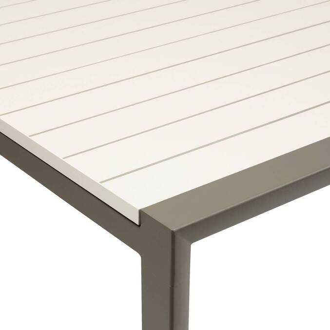 Table de jardin extensible rectangulaire LUZANE Argile / Café
